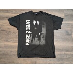Vintage 2002 Billy Joel Elton John Face To Face Tour T Shirt Hanes Black Large